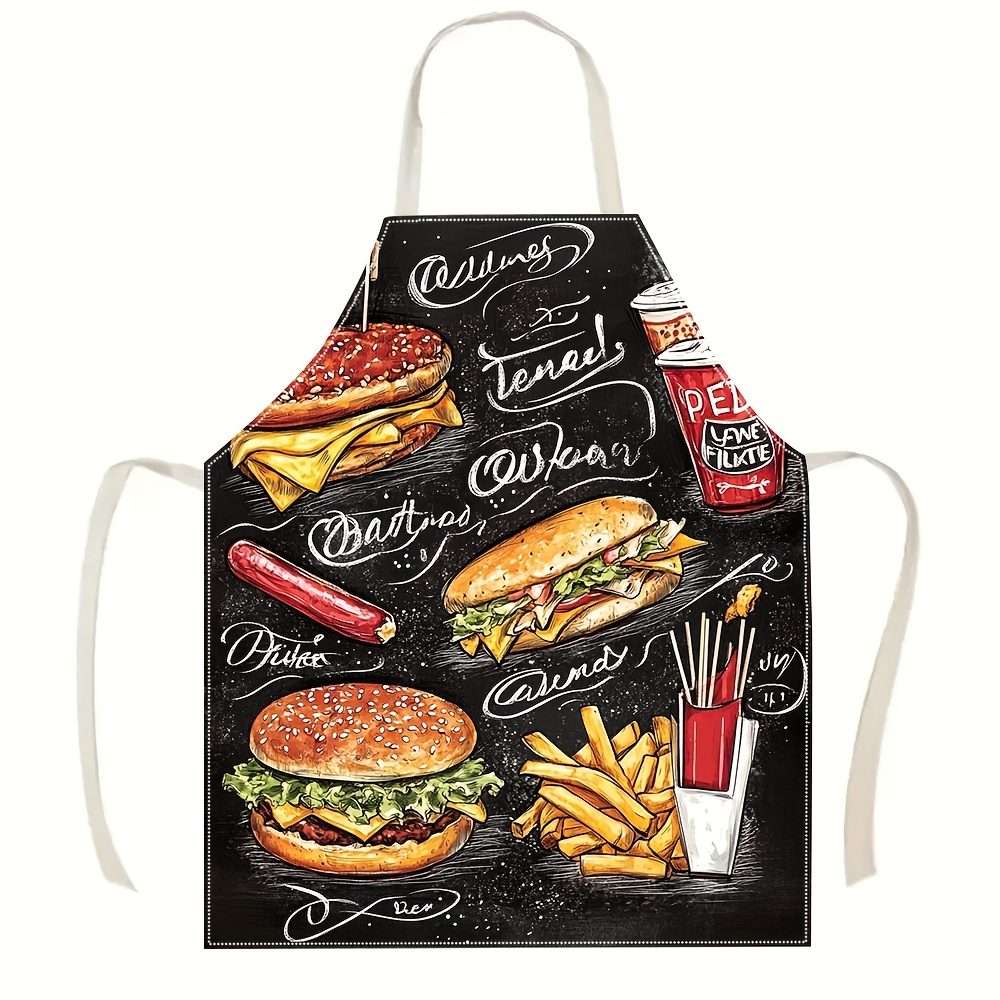 Home Cooking Fast Foods - 1pc 칠판 패턴 패스트푸드 버거 그래피티