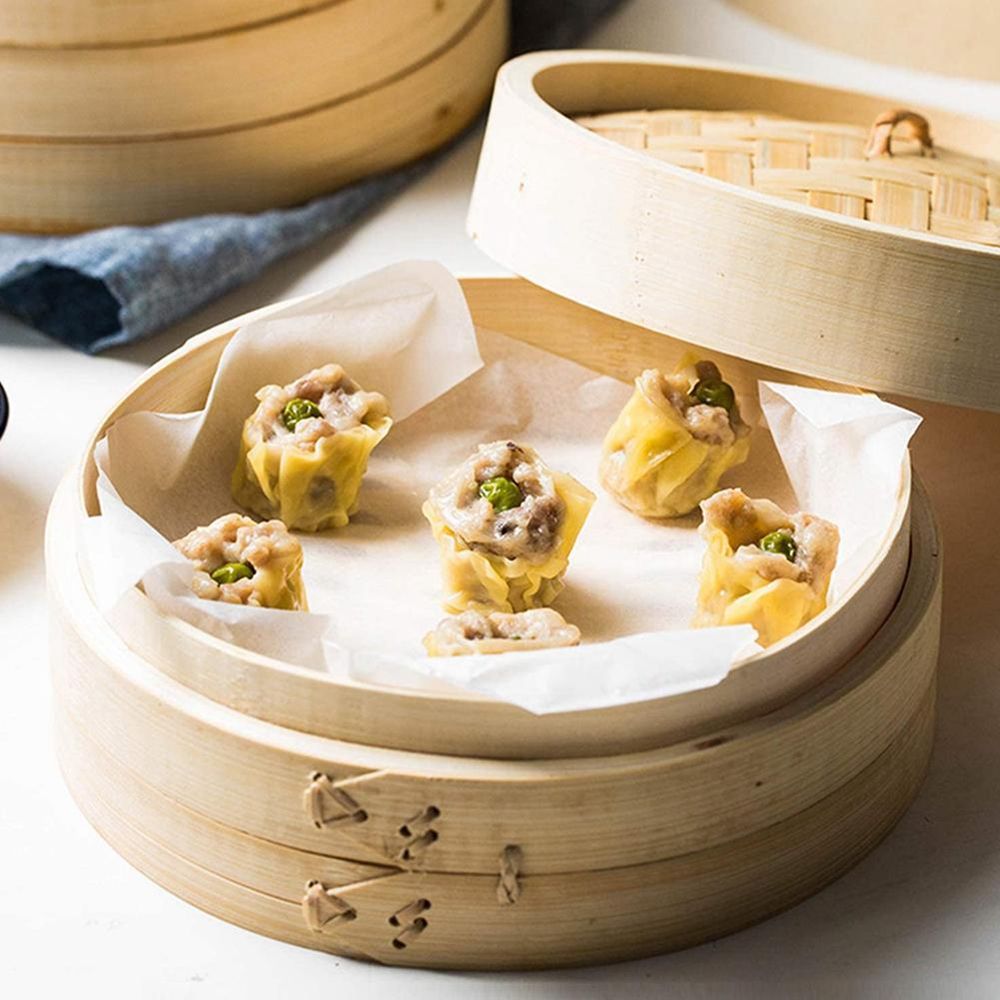 Steamer Bamboo Set - 중국식 만두 뚜껑이 있는 대나무 도구