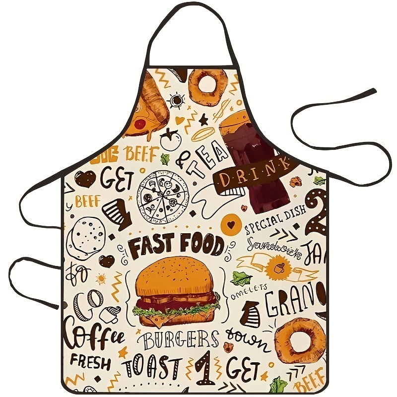 Home Cooking Fast Foods - 1개 패스트푸드 테마 주방 앞치마 -