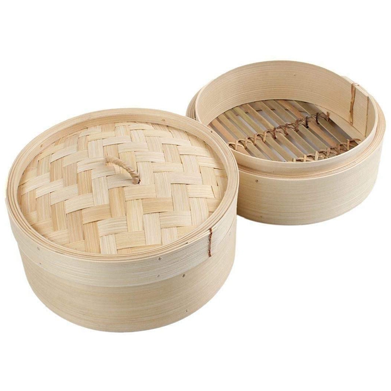 뚜껑이 달린 대나무 스티머 2 단 딤섬 바구니, 쌀 파 - Steamer Bamboo Set 리뷰 및 가격