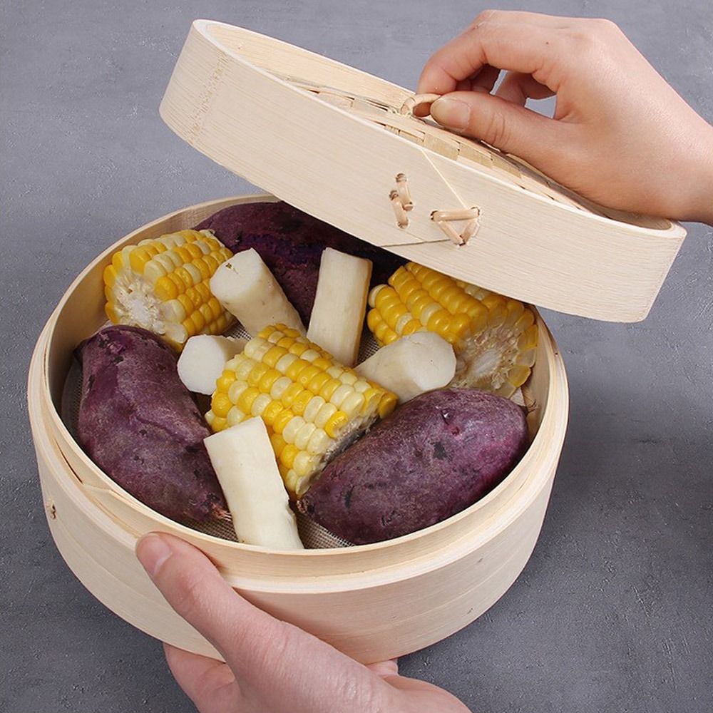 중국식 찜기 뚜껑이 있는 대나무 찜기 딤섬 요리용 찜기 - Steamer Bamboo Set 리뷰 및 가격
