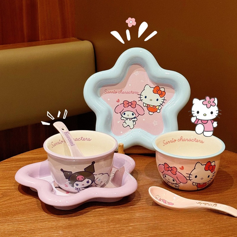 만화 고양이 프린트 세라믹 식기 세트 고급 그릇 접시  - Home Cooking Dishes 리뷰 및 가격