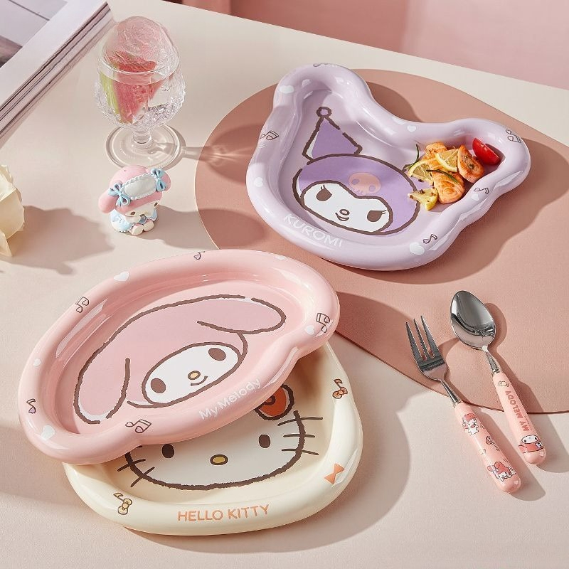 헬로키티 샐러드 접시 귀여운 카와이 산리오 프린트 패턴 - Home Cooking Dishes 리뷰 및 가격